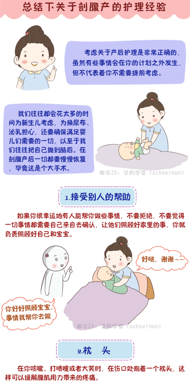 漫画：剖腹产麻麻产后护理需要特别注意这几点！