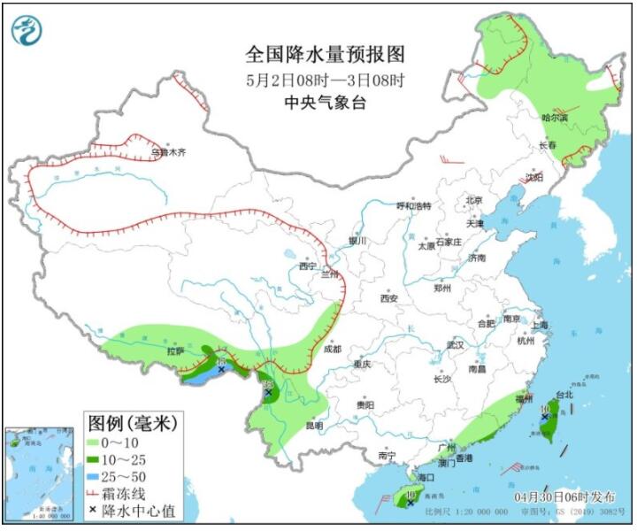 五一假期第一天西南江南等地有降雨 内蒙古东北等地有小雨雪