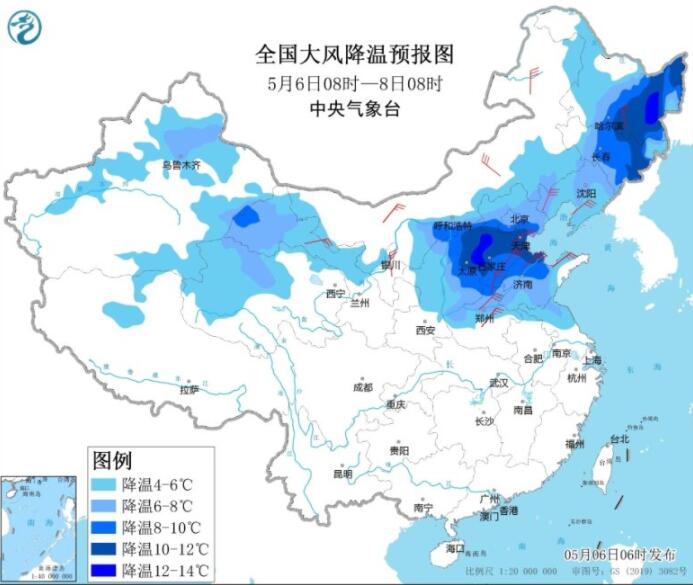 冷空气影响华北东北等气温低迷 并伴明显大风沙尘天气