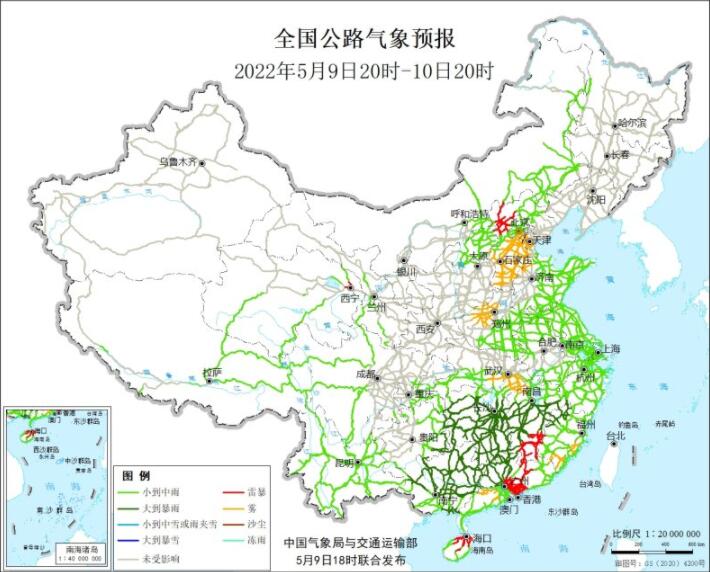 2022全国交通天气最新预报：5月10日高速路况最新实时查询