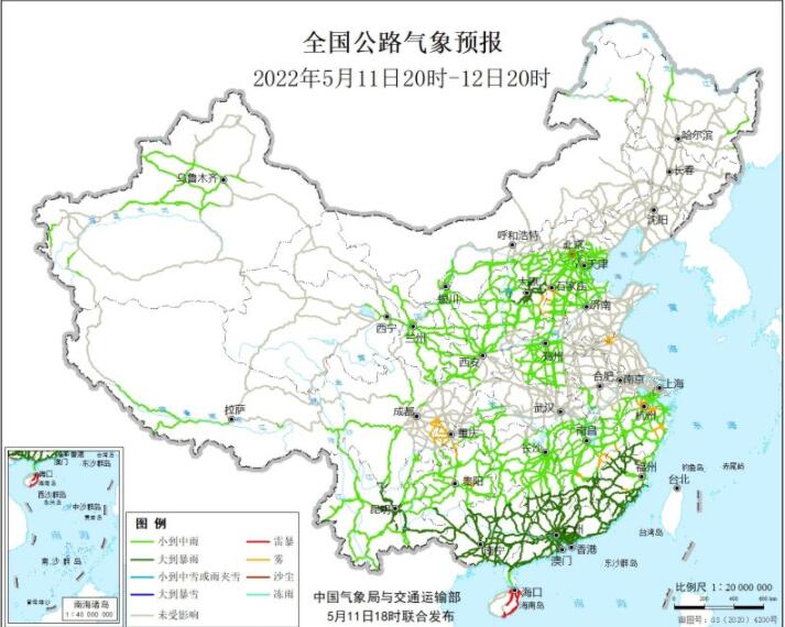 2022全国交通天气最新预报：5月12日高速路况最新实时查询