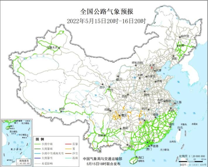 2022全国交通天气最新预报：5月16日高速路况最新实时查询