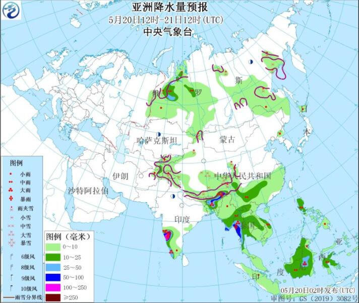 5月20日国外天气预报：印度西南部和东北又强降雨