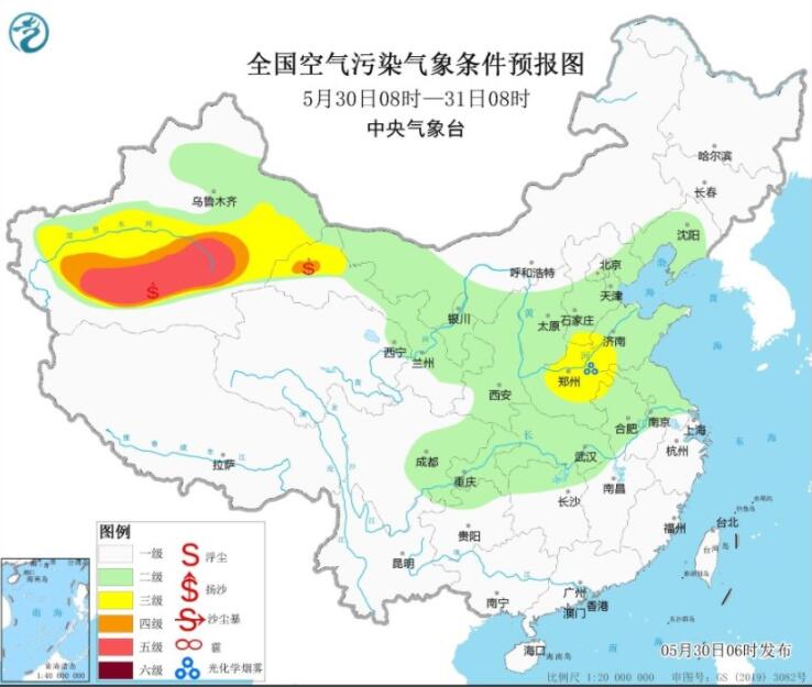 5月30日环境气象公报：新疆甘肃等部分地区有沙尘暴