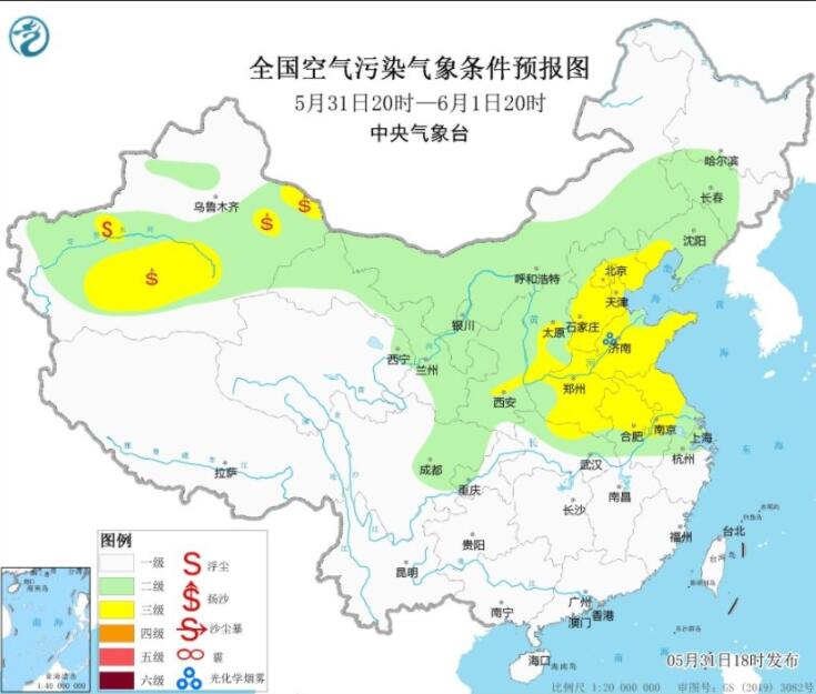 6月1日环境气象公报：新疆内蒙古部分地区仍有沙尘