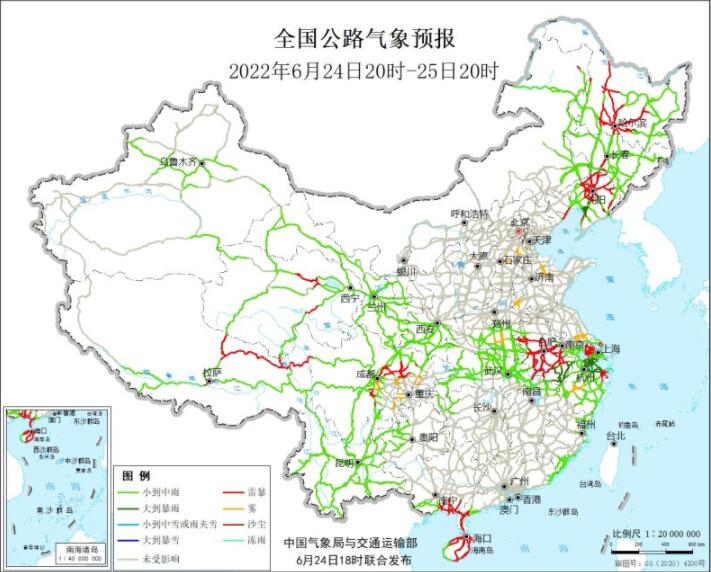 2022全国交通天气最新预报：6月25日高速路况最新实时查询