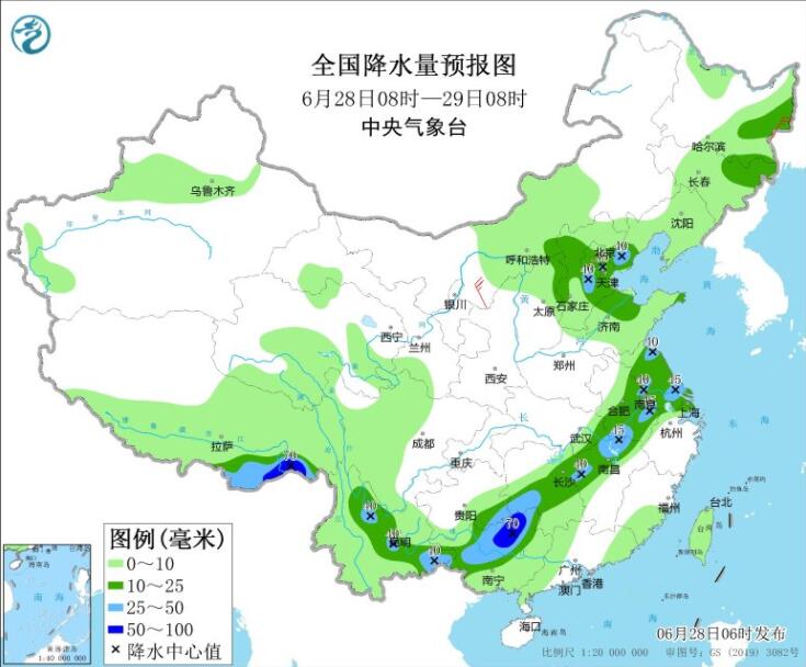 黑龙江吉林山东等局部暴雨 伴雷暴大风冰雹等强对流天气