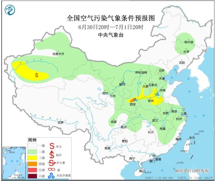 7月1日环境气象预报：新疆南疆盆地部分地区仍有沙尘