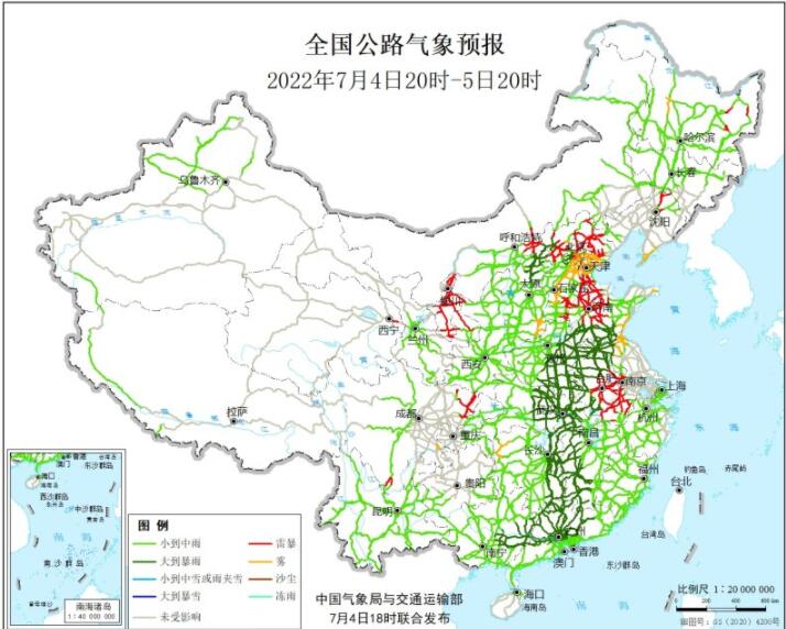 2022全国交通天气最新预报：7月5日高速路况最新实时查询