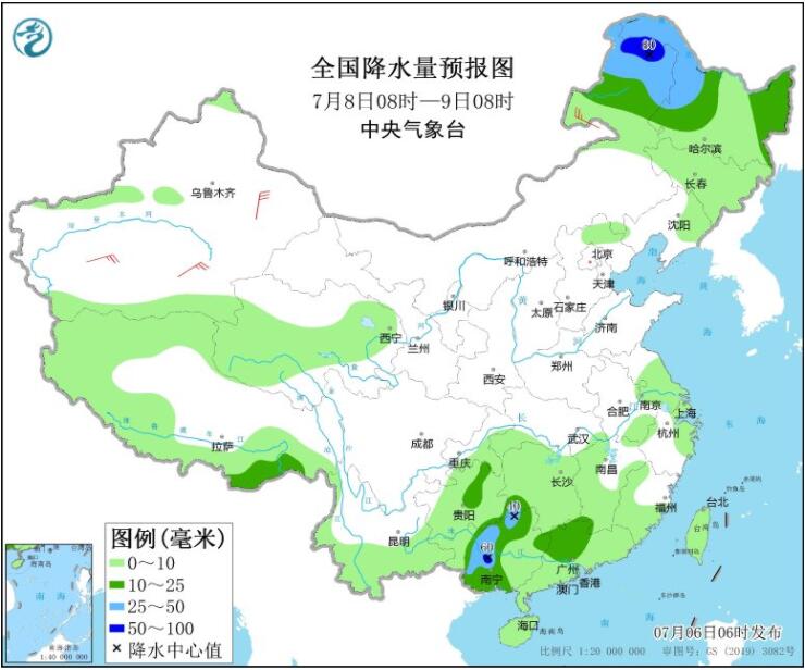 台风残余影响两广山东等有强降雨 新疆河南陕西等高温来袭