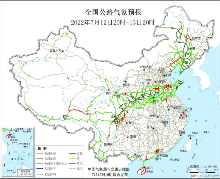 2022全国交通天气最新预报：7月13日高速路况最新实时查询