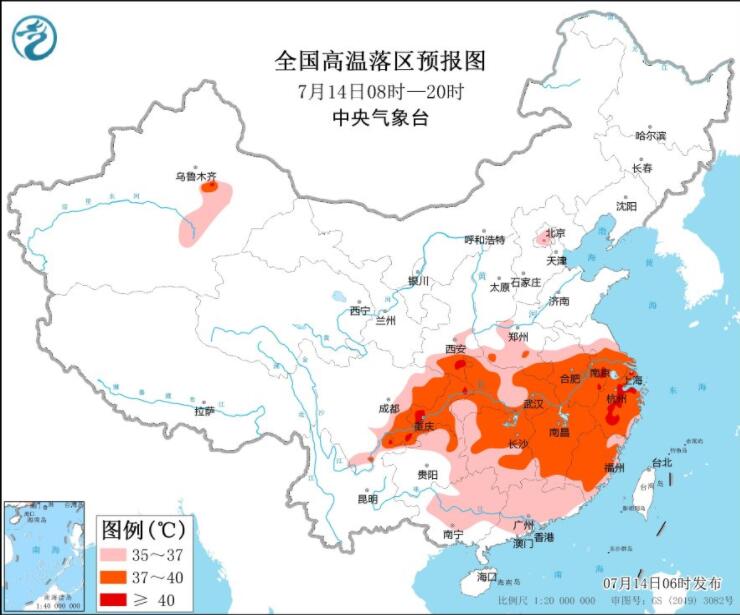 四川江南最高温仍可超40℃ 山西河南部分地区有暴雨 