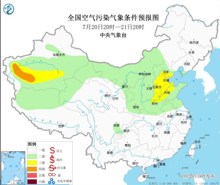 7月21日环境气象预报：新疆南疆盆地部分地区仍有沙尘天气