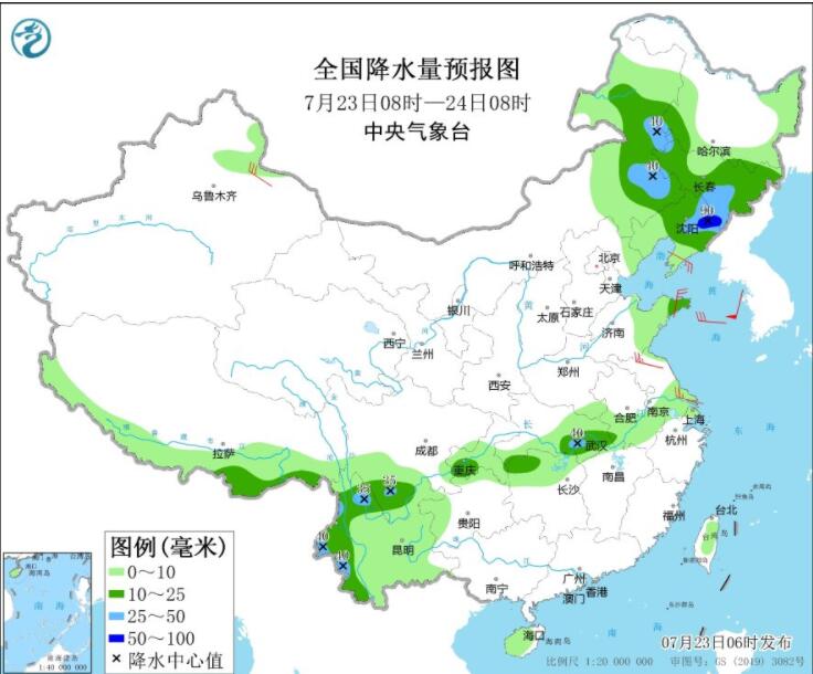 内蒙古吉林辽宁等有强降雨 浙江福建江西等继续高温笼罩