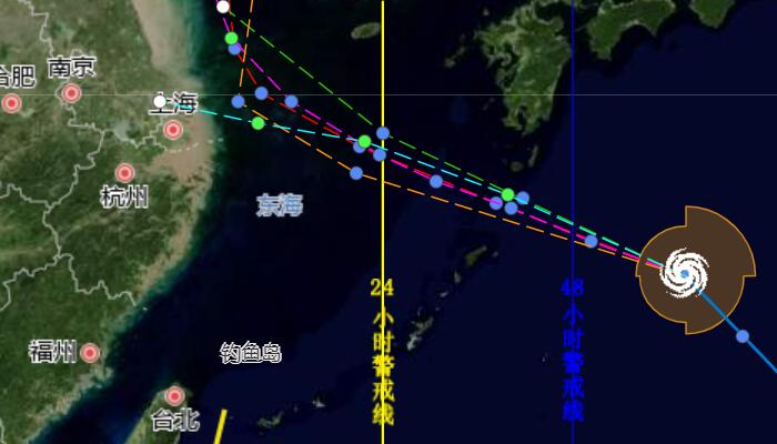 第5号台风移动路径图 会不会给上海带来影响