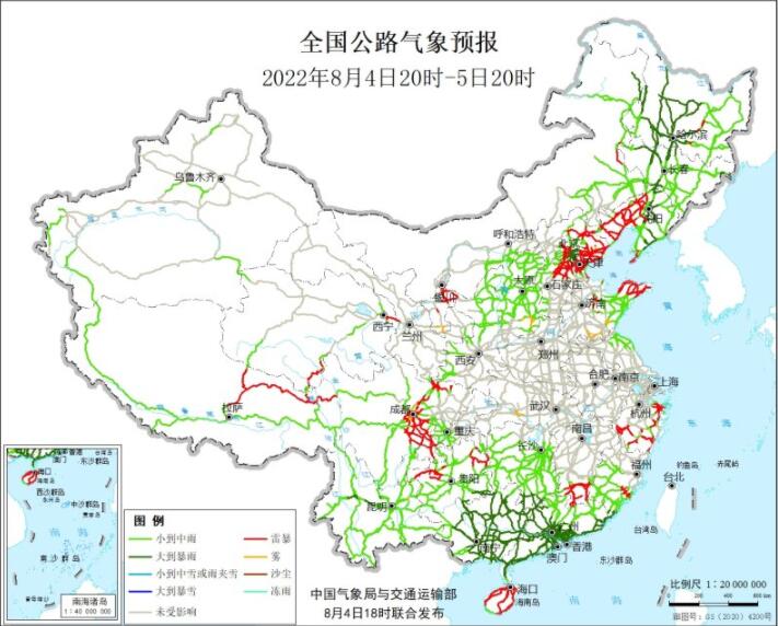 2022全国交通天气最新预报：8月5日高速路况最新实时查询