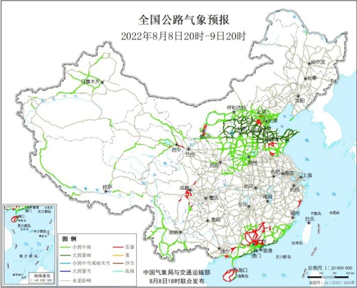 2022全国交通天气最新预报：8月9日高速路况最新实时查询