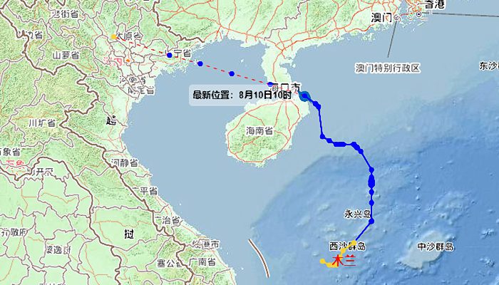 7号台风路径实时图今日最新 台风木兰路径实时发布系统最新路径