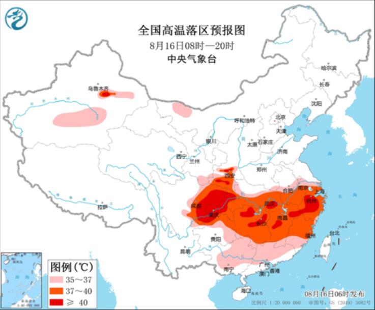 四川重庆浙江等最高温仍可超40℃ 豫苏皖等有强对流侵袭