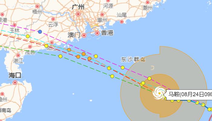 9号台风马鞍登陆地点预测：25日将在广东深圳至湛江沿海登陆