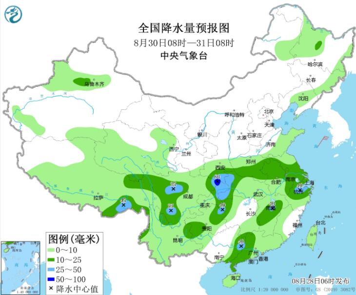 四川陕西部分地区局地大暴雨 重庆湖南浙江等高温依旧