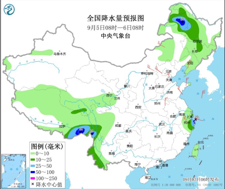 “轩岚诺”影响台湾省局地特大暴雨 江浙沪闽大风可达10级