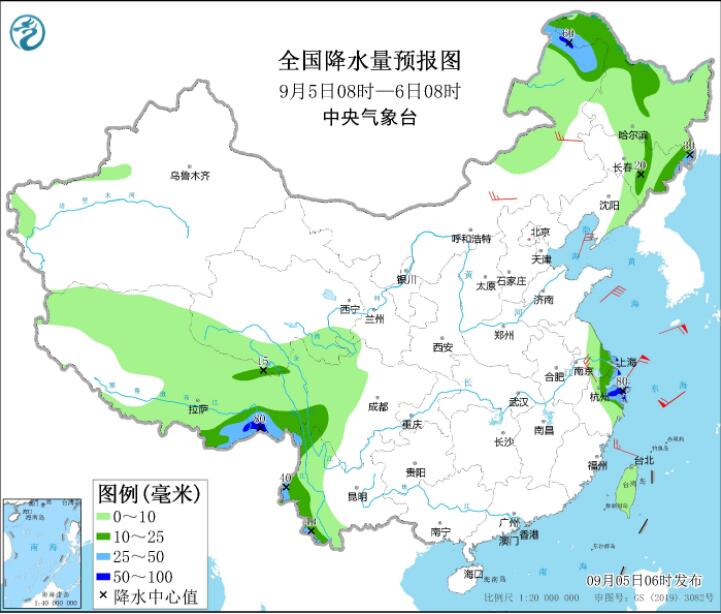 江浙沪仍受“轩岚诺”影响 西藏内蒙古部分地区暴雨