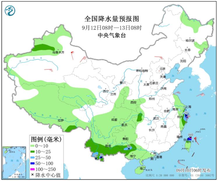 中秋第一天四川云南等地有暴雨 台风梅花将靠近琉球群岛南部海域