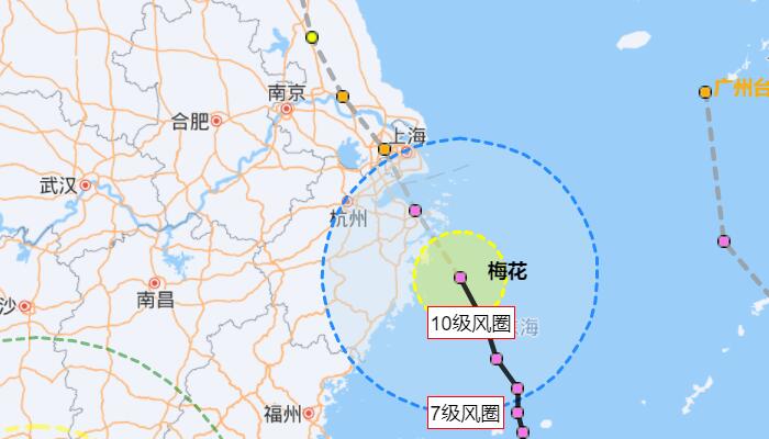 浙江台风网台风梅花最新消息今天 浙江东北部预计有特大暴雨