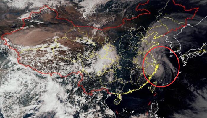 12号台风梅花最新云图实况：云系“尾巴”覆盖至东北