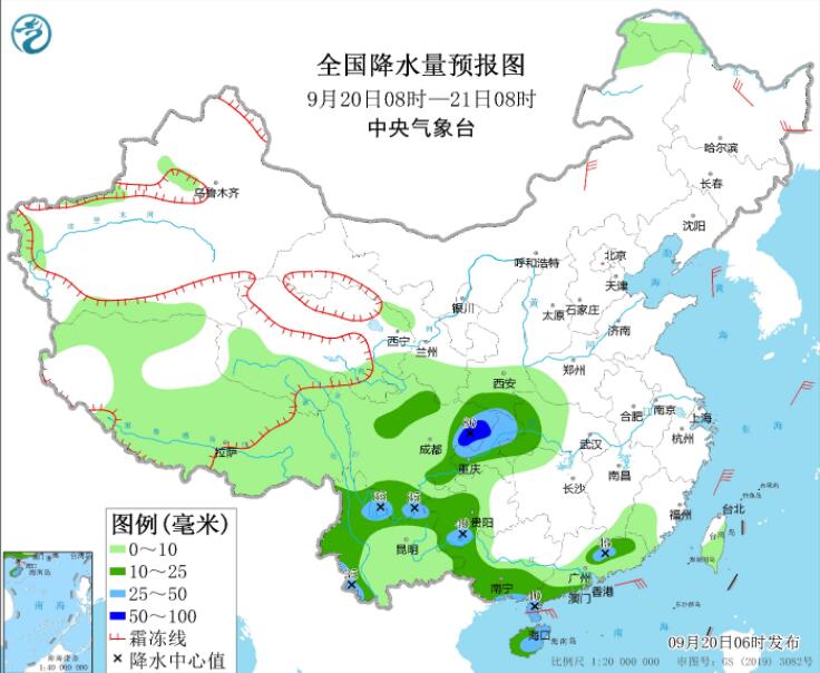 未来3天云贵川渝多雨水 冷空气侵袭北方迎大风降温