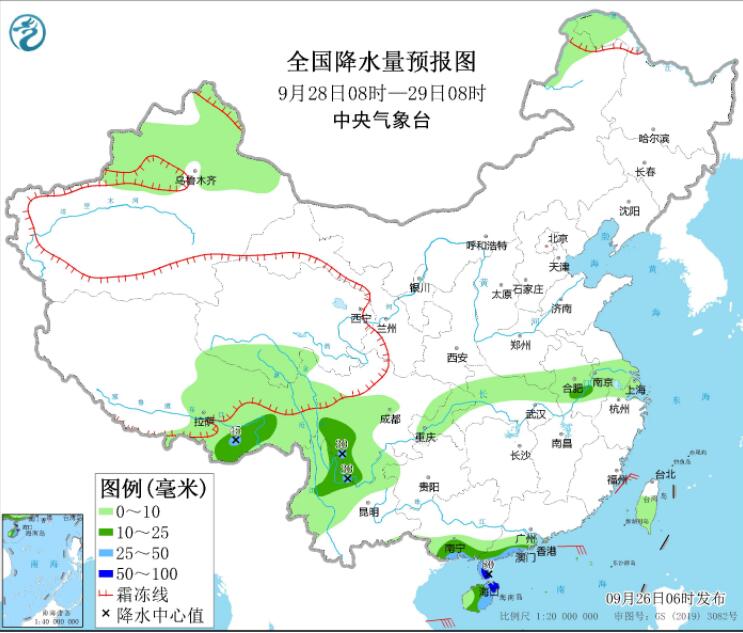 台风“奥鹿”在南海活动中 云贵川渝仍有较强降雨