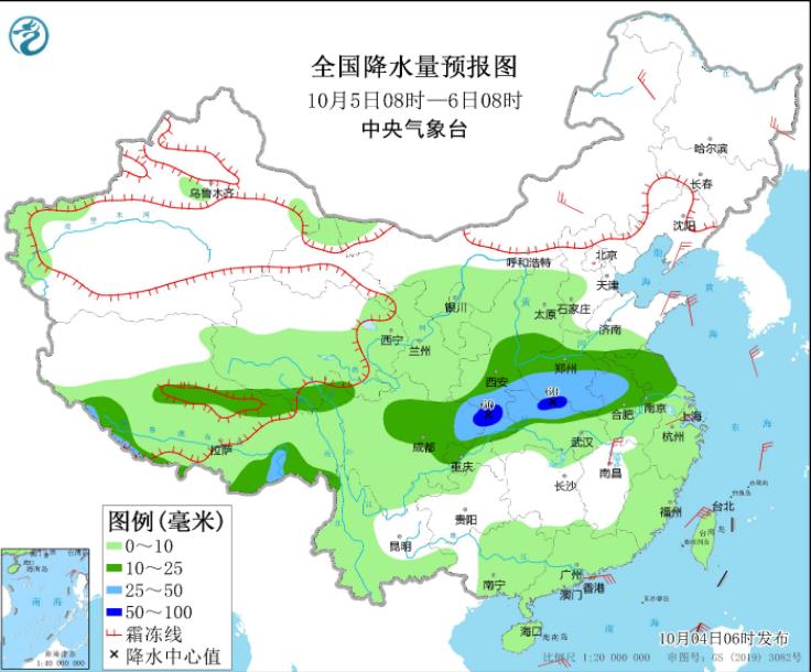 国庆第4天四川陕西等仍有较强降水 强冷空气侵袭南方降温可超18℃ 