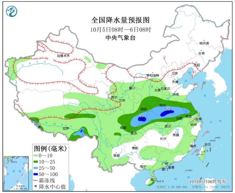 国庆第5天江南西南等地陆续降温 四川陕西等地有强降水天气