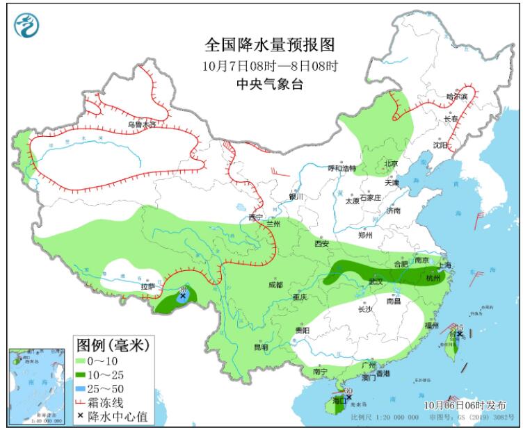 国庆第6天四川江汉等地有降雨 华北东北等地有雨雪天气