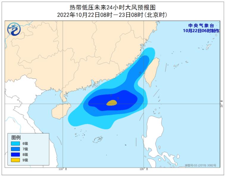 热带低压实时路径图发布消息 热带低压24小时内会发展为第22号台风吗