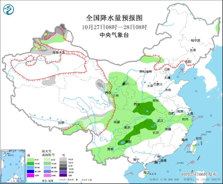 西藏青海川西高原等雨雪强势来袭  华北东北受冷空气影响降温降水