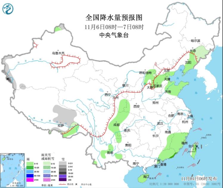 冷空气南下影响长江中下游 江南华南等有弱降水